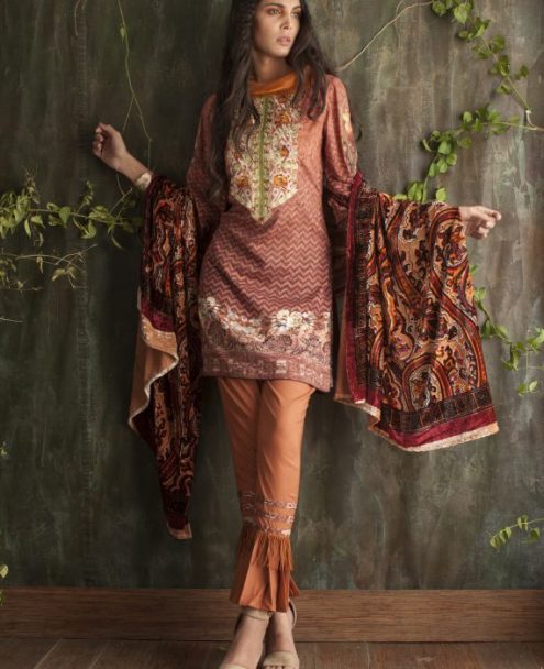 Deeba Embroidered Linen Collection 06B