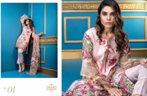 Al Dawood Satin Stiches Exclusive Embroidered Collection 2018 01