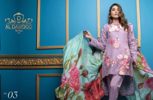 Al Dawood Satin Stiches Exclusive Embroidered Collection 2018 03