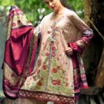 Lakhany Embroidered Cotton Satin Unstitched 3 Piece Suit 05B