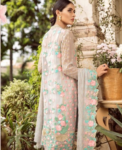 Mina Hasan Luxury Embroidered Chiffon 2018 MH-01 Gul Bahaar