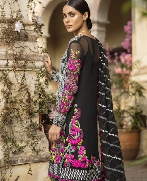 Mina Hasan Luxury Embroidered Chiffon 2018 MH-06 Marjaan