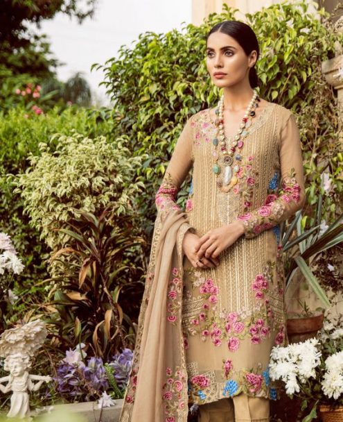 Mina Hasan Luxury Embroidered Chiffon 2018 MH-07 Soraya