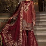 MARIA B MBROIDERED WEDDING EDITION VOL 1 2018 Deep Ruby BD-1503
