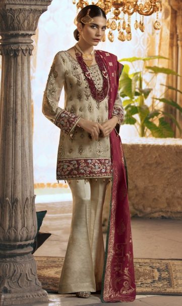 MARYUM N MARIA SHAMROCK CHIFFON COLLECTION 2019 PIEL (MMS-508)