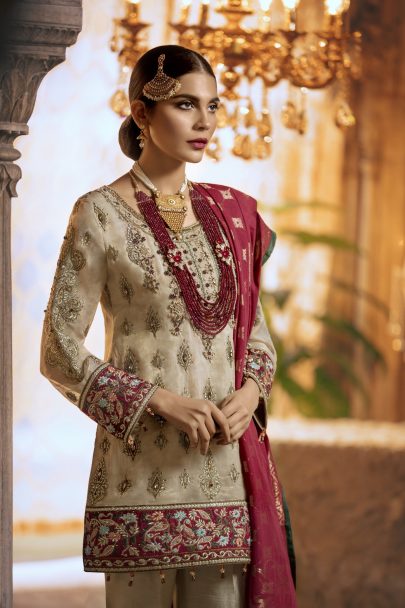 MARYUM N MARIA SHAMROCK CHIFFON COLLECTION 2019 PIEL (MMS-508)