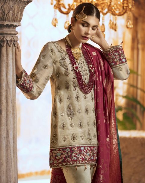 MARYUM N MARIA SHAMROCK CHIFFON COLLECTION 2019 PIEL (MMS-508)
