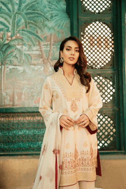 QALAMKAR DAUR-E-HAYAT LUXURY LAWN COLLECTION 2019 DAMASPIA DH-09
