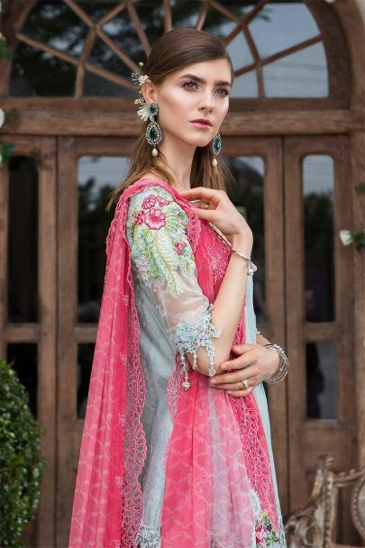 MARIA B Unstitched Lawn 2019 D-601-Sea Green