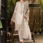 MARIA B Unstitched Eid Lawn 2019 D-607-White