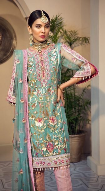 Afsana By Sheen Embroidered Chiffon Suit Unstitched 4 Piece SSL24A SLUA03 Uroosa - Formal Collection