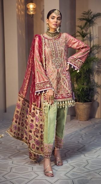 Zohan Ateeq Pret Embroidered Chiffon 3 Piece Suit Anaya Ice Blue