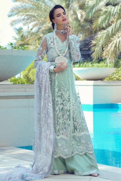 Mushq Luxury Wedding Collcection Unstitched 3 pcs Suit MLW19-08 HEMLOCK