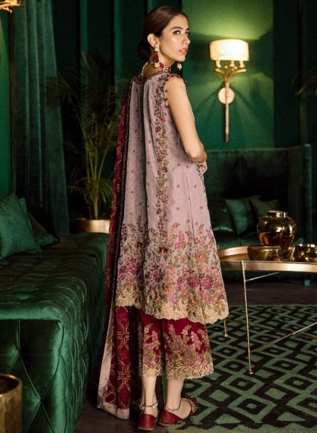 Iznik Luxury Velvet Unstitched 3 Pcs Collection 2020 - Winter Collection ILV-12 Umber Currant