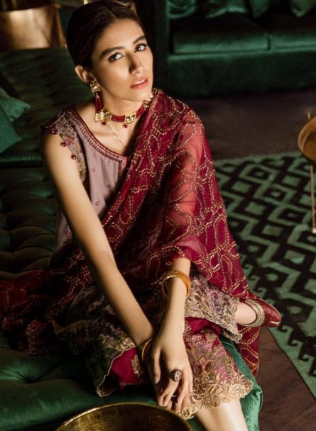 Iznik Luxury Velvet Unstitched 3 Pcs Collection 2020 - Winter Collection ILV-12 Umber Currant