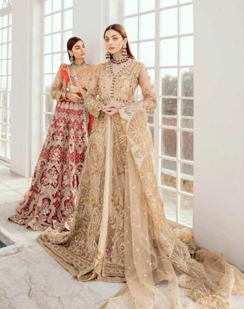Maryum N Maria Unstitched Net Bridal 2020 Collection MNMB20 D-01 GILDED LEAF