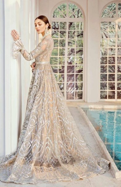 Maryum N Maria Unstitched Net Bridal 2020 Collection MNMB20 D-05 MOON LIGHT