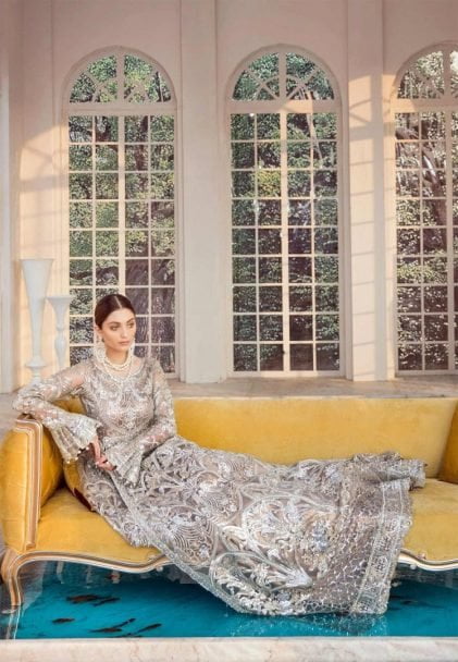 Maryum N Maria Unstitched Net Bridal 2020 Collection MNMB20 D-05 MOON LIGHT