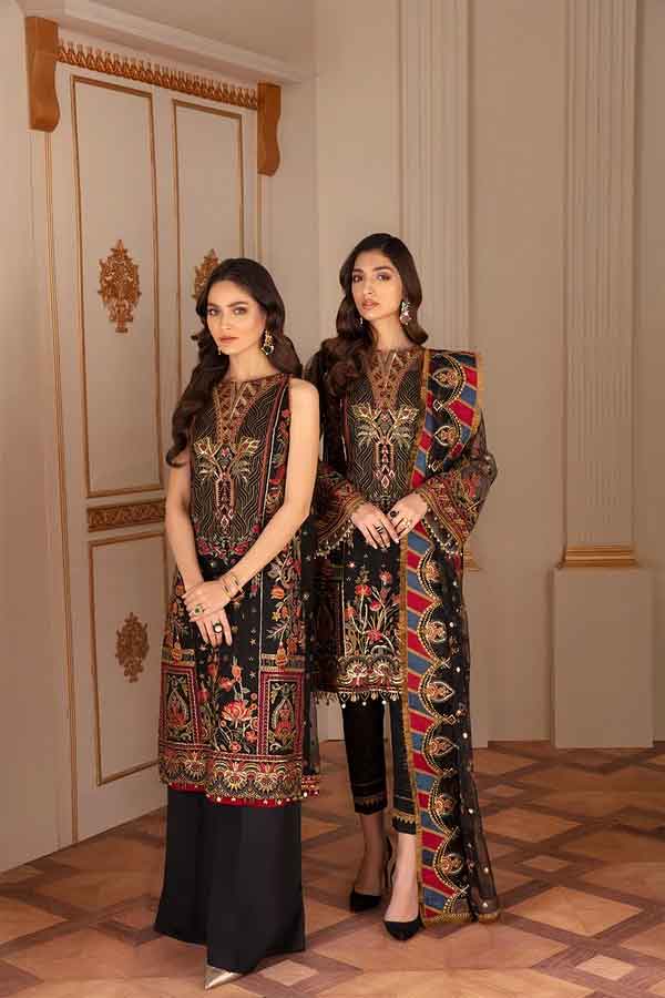 Chantelle by Baroque Embroidered Zari Net Suits Unstitched 3 Piece BQ24CL EC 01 - Luxury Collection