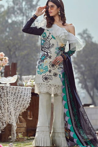 Asifa Nabeel Luxury Lawn Unstitched 3 Piece Suit ANL20-45-M - Summer Collection