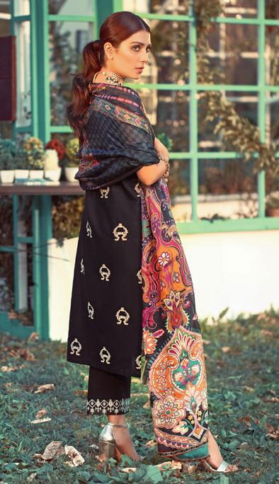 Elaf Luxury Embroidered Lawn Unstitched 3 Piece Suit EFLL20-12 - Summer Collection