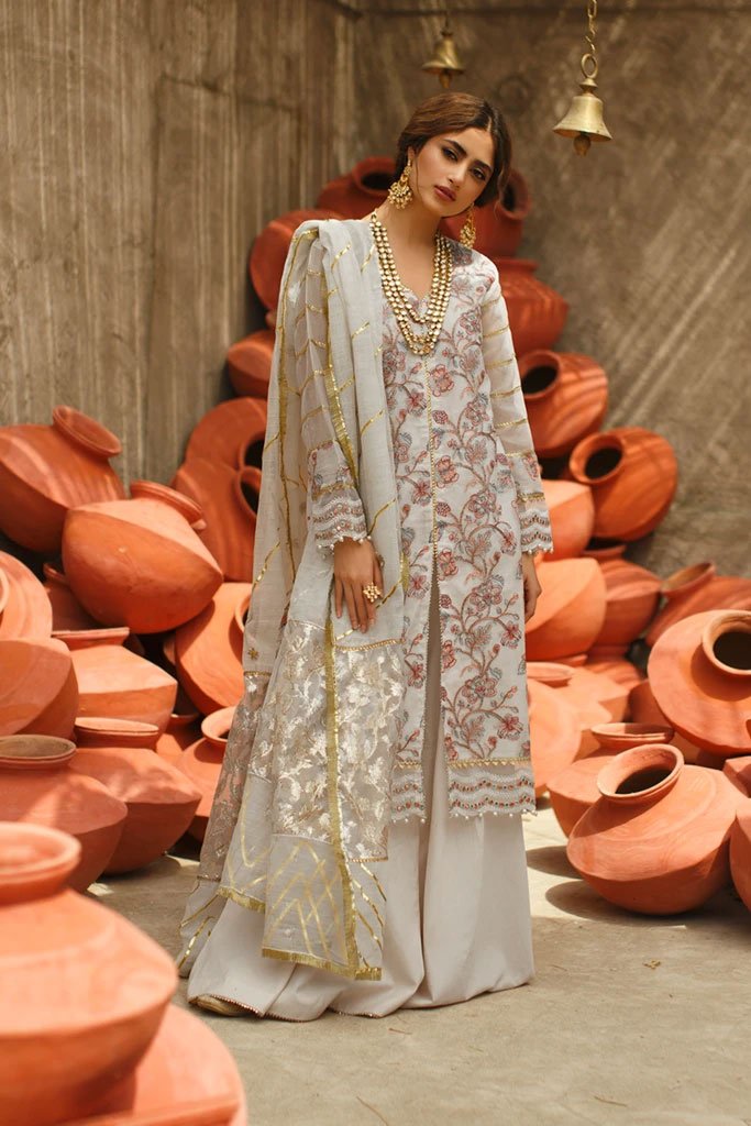 Q Line by Qalamkar Unstitched Chikankari Embroidered Lawn 3 Piece Suit QLK26UQL RP-09 REYNA - Summer Collection main image 1