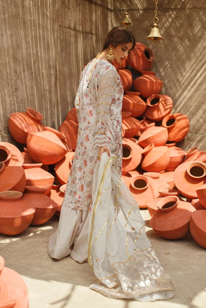 Qalamkar Chikankari Unstitched Embroidered Lawn 3 Piece Suit QLK26UCL CM-03 Ruby - Summer Collection