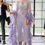 Mushq Embroidered Chiffon Unstitched 3 Piece Suit MQFC20 4 LAVENDER HAZE - Luxury Collection
