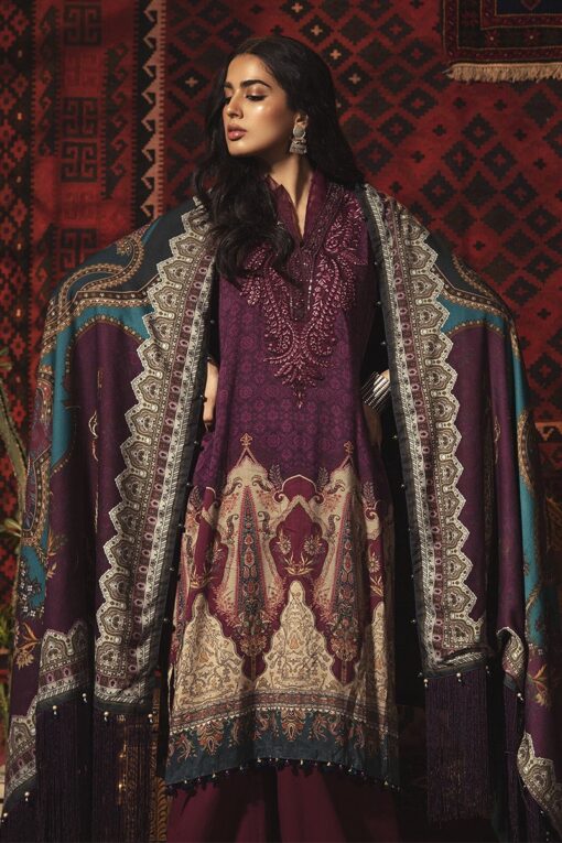 Mprints by Maria B Unstitched 3 Piece Linen Suit MBMP20 13B - Winter Collection