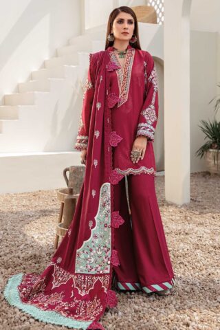 Noor by Sadia Asad Jacquard Unstitched 3 Piece Suit NSASC20 D5 Plum - Winter Collection