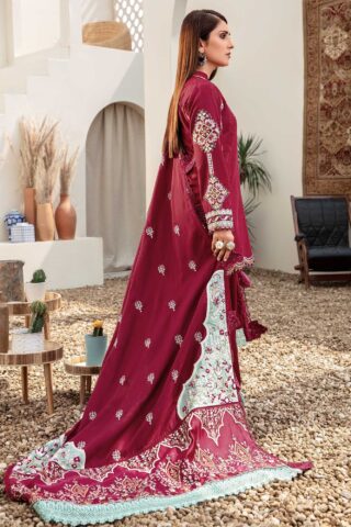 Noor by Sadia Asad Jacquard Unstitched 3 Piece Suit NSASC20 D5 Plum - Winter Collection