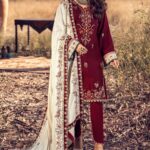 Noor by Sadia Asad Linen Unstitched 3 Piece Suit NSASC20 D2 Rosewood - Winter Collection