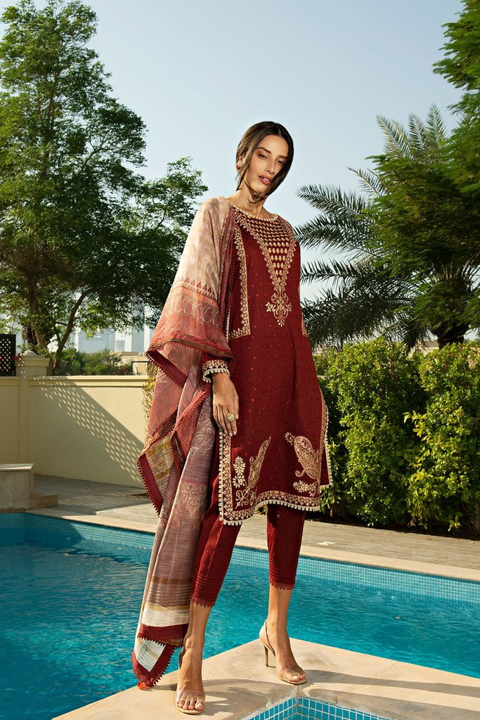 Sobia Nazir Embroidered Khaddar Suits Unstitched 3 Piece SN21AW D-04A - Winter Collection main image 1