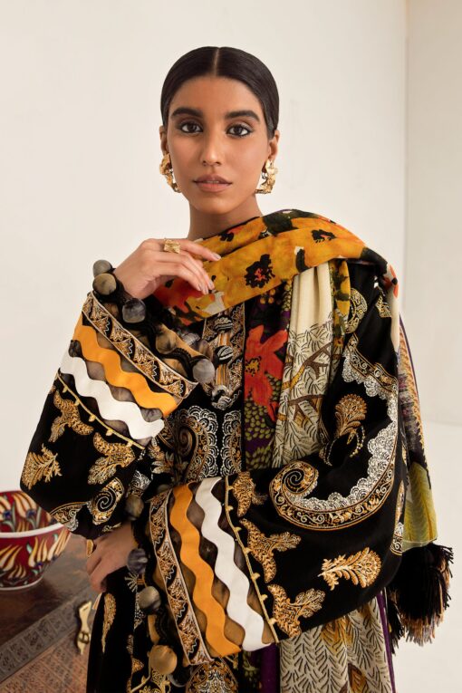 Elan Embroidered Khaddar Unstitched 3 Piece Suit 2020 01 Pomona - Winter Collection