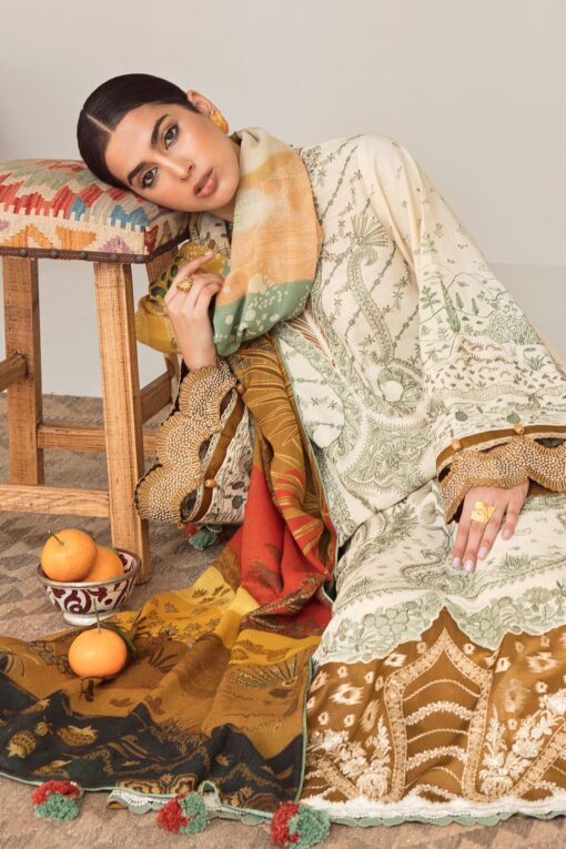 Elan Embroidered Khaddar Unstitched 3 Piece Suit 2020 07 Meliae - Winter Collection