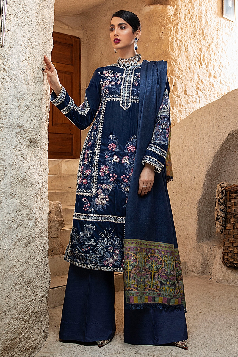 Tehzeeb By Mushq Embroidered Velvet Suits Unstitched 3 Piece MQ21T MV21-06 Wanya - Luxury Collection main image 1