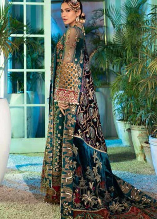 Maryam Hussain Embroidered Net Unstitched 3 Piece Suit D 01 NEAL - Wedding Collection