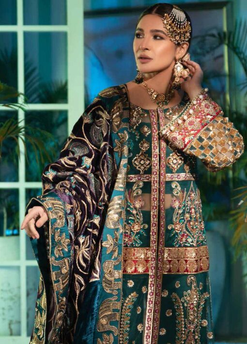Maryam Hussain Embroidered Net Unstitched 3 Piece Suit D 01 NEAL - Wedding Collection