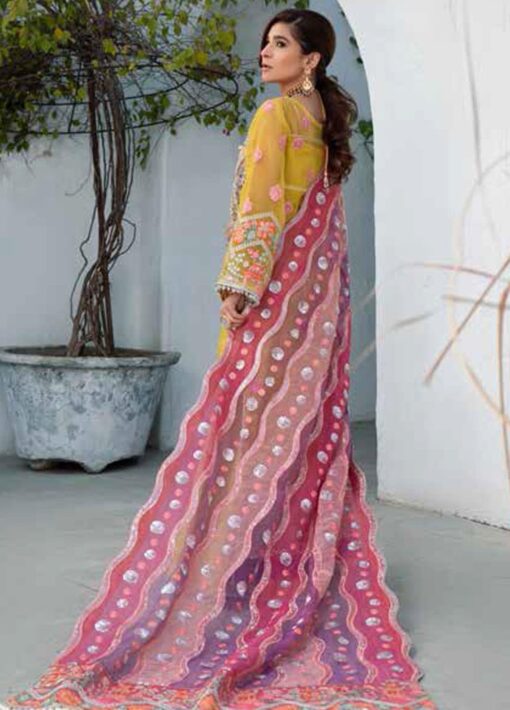 Maryam Hussain Embroidered Organza Unstitched 3 Piece Suit D 07 AMTUL - Wedding Collection
