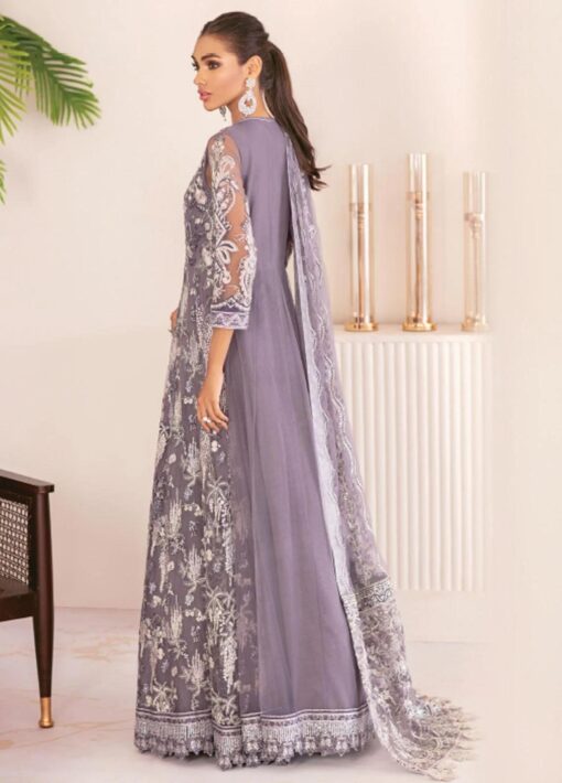 Chantelle By Baroque Embroidered Net Unstitched 3 Piece Suit 07 Chalcedony - Wedding Collection