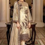Regence by Imrozia Embroidered Tissue Unstitched 3 Piece Suit I-128 IVORY AMOUR - Wedding Collection
