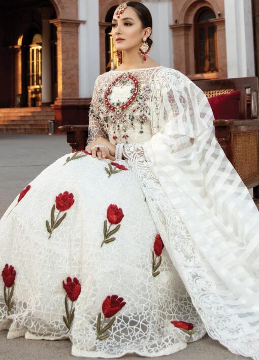 Regence by Imrozia Embroidered Net Unstitched 3 Piece Suit I-130 ROSALEE - Wedding Collection