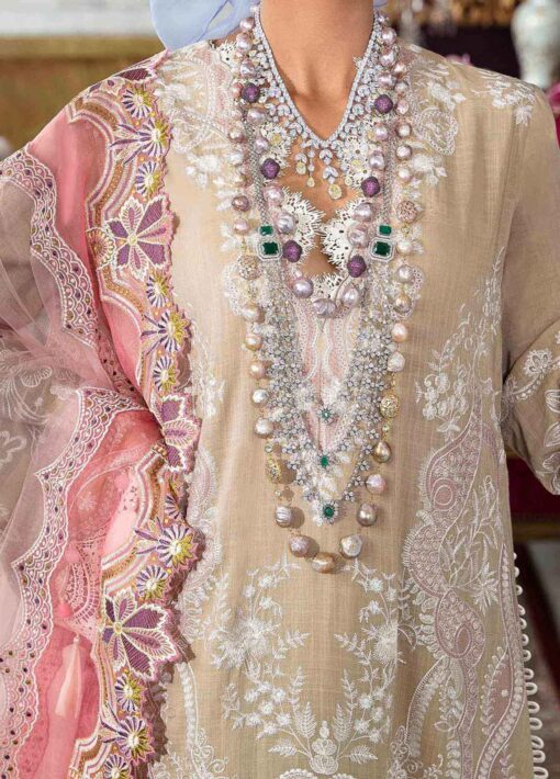 Sana Safinaz Embroidered Slub Lawn Unstitched 3 Piece Suit 12-A - Summer Collection