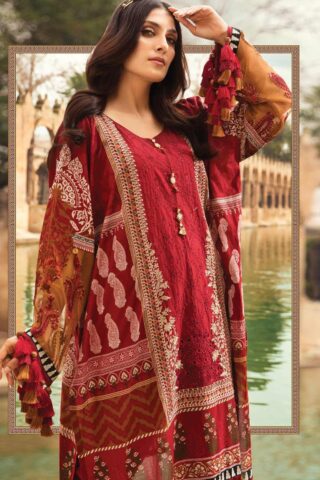 Maria B Embroidered Lawn Unstitched 3 Piece Suit 02 A – Summer Collection