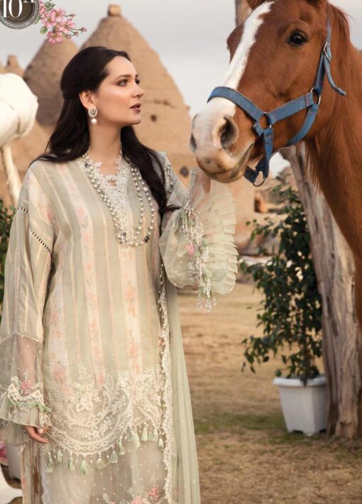 Maria B Embroidered Woven Yarn Unstitched 3 Piece Suit 10 A - Summer Collection