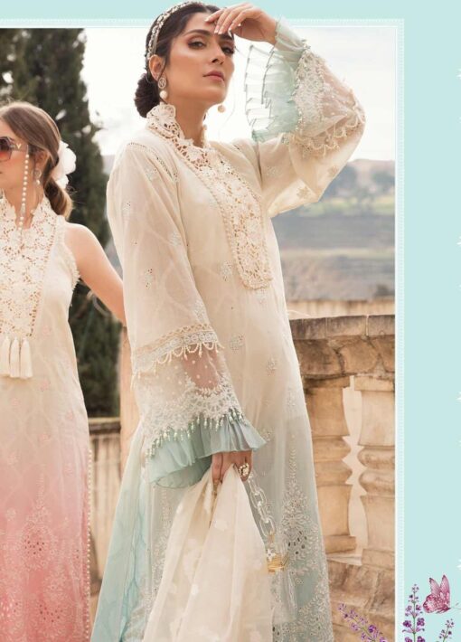 Maria B Embroidered Lawn Unstitched 3 Piece Suit 11 A - Summer Collection