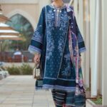 Nera by Farah Talib Aziz Embroidered Lawn Unstitched 3 Piece Suit 11 Kaia Teal - Summer Collection