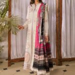 Zaha by Khadijah Shah Embroidered Lawn Unstitched 3 Piece Suit 01-A - Summer Collection