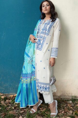Zaha by Khadijah Shah Embroidered Lawn Unstitched 3 Piece Suit 11-A - Summer Collection
