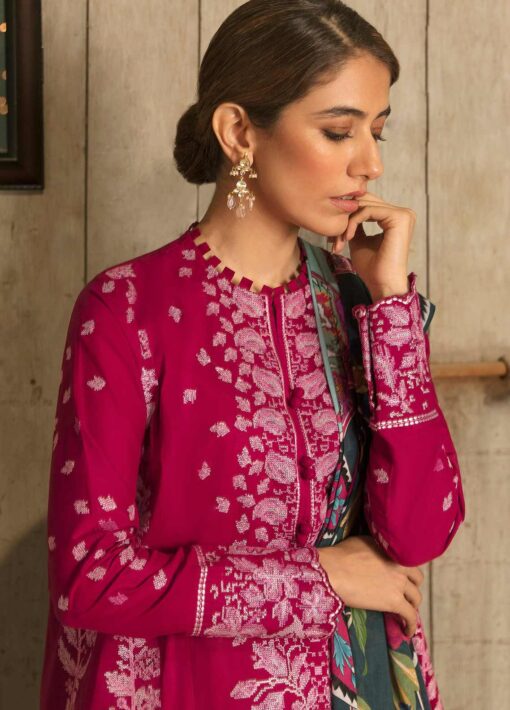 Zaha by Khadijah Shah Embroidered Lawn Unstitched 3 Piece Suit 12-A - Summer Collection